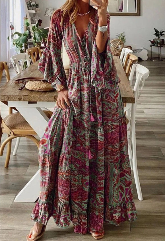 Floral Patchwork Dress - Plus