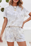 Woodland White Camouflage Casual 2pcs Short Set