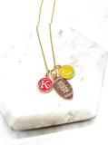 Red Yellow KC Football Charm Chiefs Kansas City Necklace