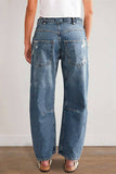 UNISHE - Blue Ripped Straight Jeans XYK044: Blue / M