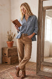 Sewn and Seen - Mineral Washed Tencel Ruffle Hem Shirt