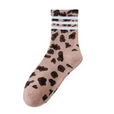 Animal Print Half Crew Socks