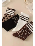 Animal Print Half Crew Socks