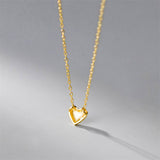 Dainty Heart Pendant Necklace Silver & Gold