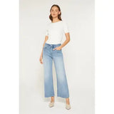 Mica Jeans - High Rise Wide Raw Hem
