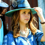 Gilded Cowboy Leather Oval Earrings