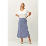 Floral Print Midi Skirt Plus