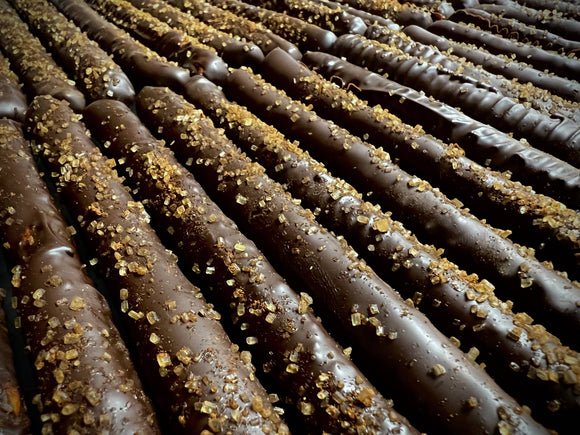 O'Shea's Candies Sweet Shop - Pretzel Rods “Cinnamon Sugar” w/ DARK Chocolate Trio 3PK