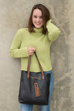 Liz Soto Handbags - Jane 3272 two in one tote: Black / Vegan leather / Two in one tote