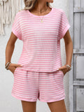 Round neck stitching shorts fashion casual suit