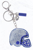 Football Helmet Rhinestone Keychain