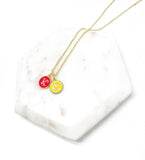 Red Yellow KC Enamel Charm Chiefs Kansas City Necklace