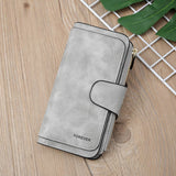 Wholesalesir - Long Matte PU Multi-purpose Women's Wallet: Blue / Medium