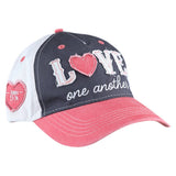 Baseball Cap - Love One Another: Grey/Pink / One Size Fits Most