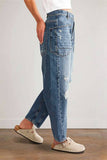 UNISHE - Blue Ripped Straight Jeans XYK044: Blue / M
