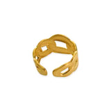 Water-Resistant 18k Gold/Rhodium Plated Open Ring