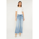 Mica Jeans - High Rise Wide Raw Hem
