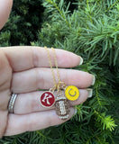 Red Yellow KC Football Charm Chiefs Kansas City Necklace