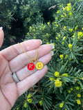 Red Yellow KC Enamel Charm Chiefs Kansas City Necklace