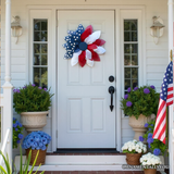 Rustic Burlap Patriotic Wreath