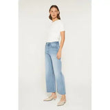 Mica Jeans - High Rise Wide Raw Hem