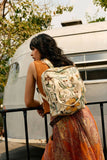 Myra Bag - Pine Meadow Cotton & Leather Crossbody Bag in Ivory
