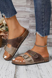 Western Suede Rivet Sandal