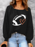 Rugby Print Waffle Top