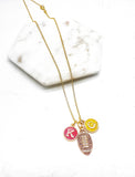 Red Yellow KC Football Charm Chiefs Kansas City Necklace