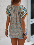 Floral Printed V Neck Top Plus
