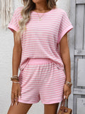 Round neck stitching shorts fashion casual suit
