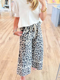 Cheetah Print Wide Leg Pants with lace