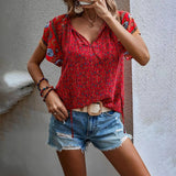 Boho Printed V Neck Plus