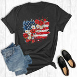 Patriotic Floral Flag Tee