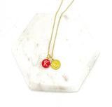 Red Yellow KC Enamel Charm Chiefs Kansas City Necklace