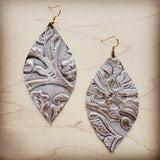 Gilded Cowboy Leather Oval Earrings