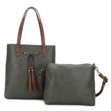 Liz Soto Handbags - Jane 3272 two in one tote: Black / Vegan leather / Two in one tote