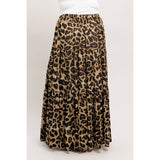 LEOPARD PRINT TIERED MAXI SKIRT Plus