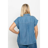Denim Collared Shirt Plus