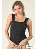 NIKIBIKI Lace Textured Square Top