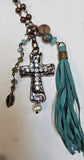 Copper Cross Necklace With Dangle