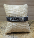 Brown Love Adjustable Leather Bracelet