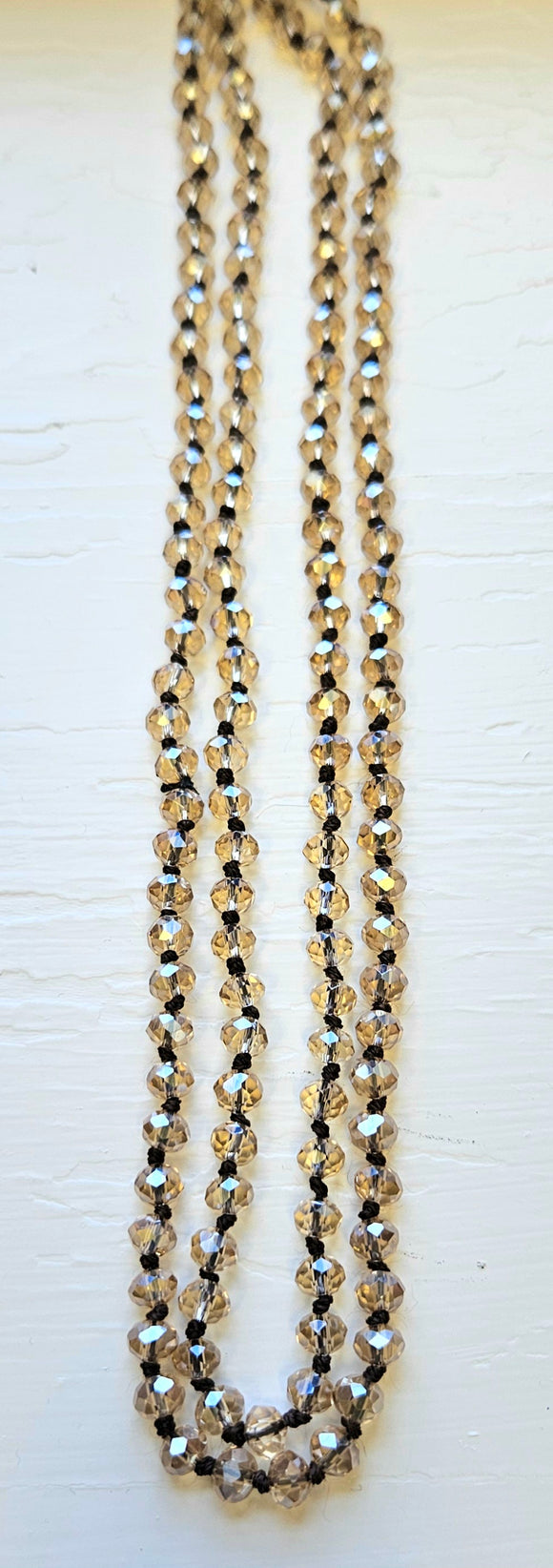 Light Amber Beaded Long Necklace