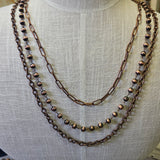 Bronze/Copper Three Strand Necklace