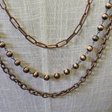 Bronze/Copper Three Strand Necklace