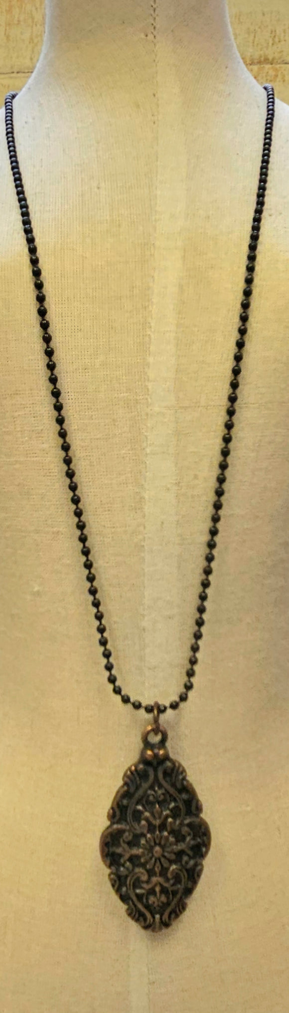 Bronze & Copper Floral Pendant Necklace