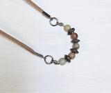 Blue Brown & Red Stone Necklace