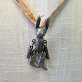 Bunny Necklace With Orange & Blue String