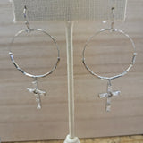 Gold Or Silver Diamond Cross Earrings. Sold Seperate