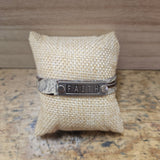 Cowhide Faith Leather Adjustable Bracelet